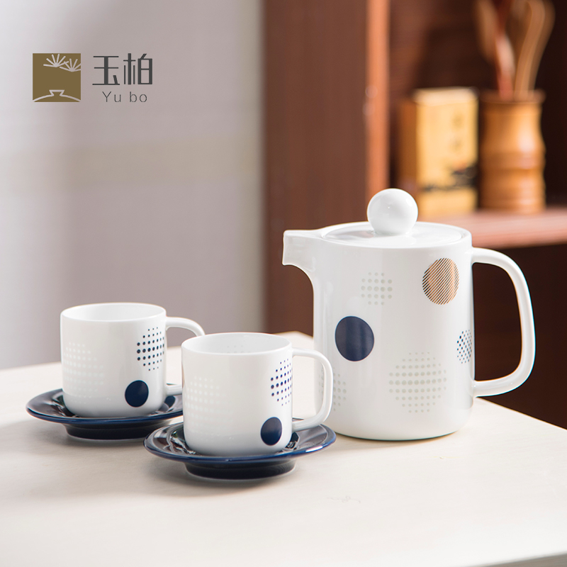 Jingdezhen jade BaiLingLong drip a pot of simple but elegant two cups of tea balcony ji blue glaze see colour a little tea