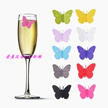 Creative New Butterfly Silicone Red Wine Cup Logo Personality Butterfly Cup Distinguish Marker Tea Cup Mark Stickers