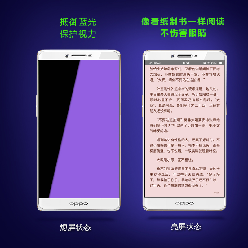 尼绅 oppo r7 Plus钢化膜抗蓝光OPPOR7S玻璃膜r7plus手机贴膜R7SM产品展示图5