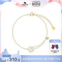 AGATHA Ai Jiasha 925 silver double-sided wearing sweet beauty small temperament jewelry bracelet female New Tide