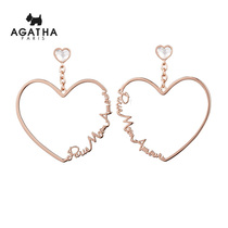 AGATHA 925 silver love stud earrings for women earrings sweet cute jewelry new couple gift earrings for women