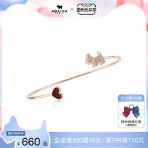 AGATHA Ai Jiasha 925 silver puppy love jewelry female gift simple personality opening bracelet female gift
