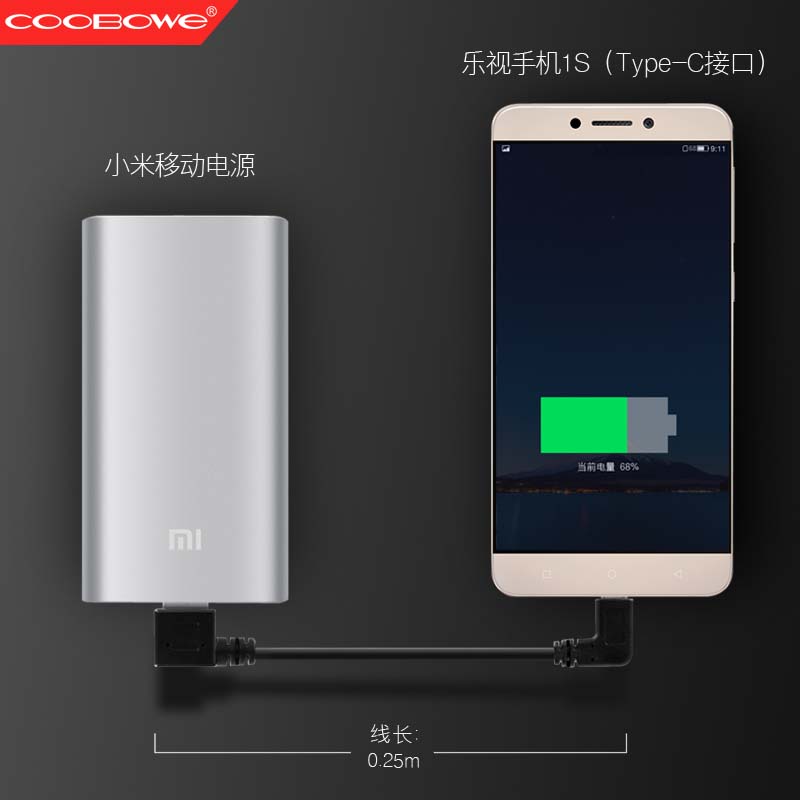 Type-C数据线乐视1S充电线华为p9荣耀V8 双向90度弯头充电转接线产品展示图4