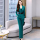Autumn suit female 2022 new professional temperament goddess fan high-end fashion royal sister pants two-piece set Autumn suit female 2022 new professional temperament goddess fan high-end fashion royal sister pants two-piece set