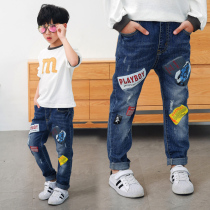 Boy jeans Spring loaded with 2022 new childrens pants Spring and autumn Chinese CUHK Tong Long pants Leisure Han version Tidal Couts