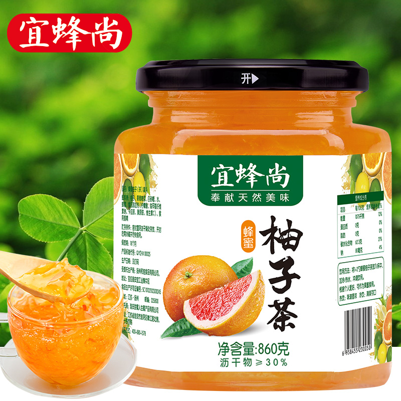 【官方直销】宜蜂尚蜂蜜柚子茶860g 韩国风味水果茶 冲饮下午茶产品展示图2