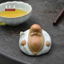 Beautiful home Ru kiln tea pet kung fu tea accessories ceramic purple sand tea play tea ceremony longevity tea pet ornaments