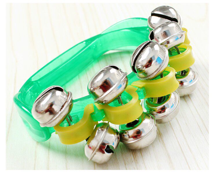 新生婴儿安抚响铃 音乐玩具 感官训练抓握透明串铃手摇双排铃_7折现价