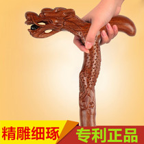 Solid Wood faucet crutches elderly wooden crutches mahogany carving canes elderly walking sticks elderly birthday gifts