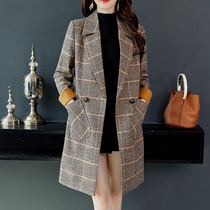 Anti-season retro woolen jacket 2021 autumn and winter New Korean version of slim Heben wind woolen coat women long tide