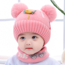 Baby hat autumn and winter infant knitted wool hat men and women baby hat cotton ear protection childrens hat warm in winter