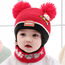 Baby hat wool hat autumn and winter newborn baby male and female baby knitted hat cute childrens hat thick and warm