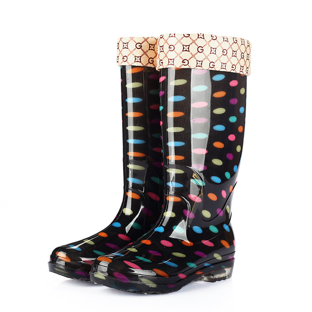 ເກີບຝົນ, ເກີບນ້ໍາຝົນສູງຂອງແມ່ຍິງ, ພາກຮຽນ spring ແລະດູໃບໄມ້ລົ່ນຍາວທໍ່ກາງ calf water boots plus velvet, ອົບອຸ່ນເກີບຢາງພາລາຕ້ານການເລື່ອນ, ເກີບນ້ໍາຄົນອັບເດດ:, ສົ່ງຟຣີ