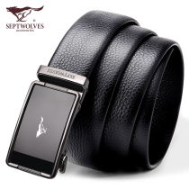 Seven Wolves Mens Belts Auto Buckle Brands Soft Cow Leather Youth 2020 New Business Genuine Leather Male Belt