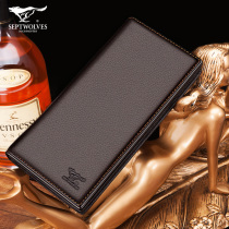 Seven Wolves Mens Wallet Long REAL LEATHER 2020 NEW SOFT LEATHER MONEY CHUCK LAYER COW LEATHER BRAND LEATHER CLIPS