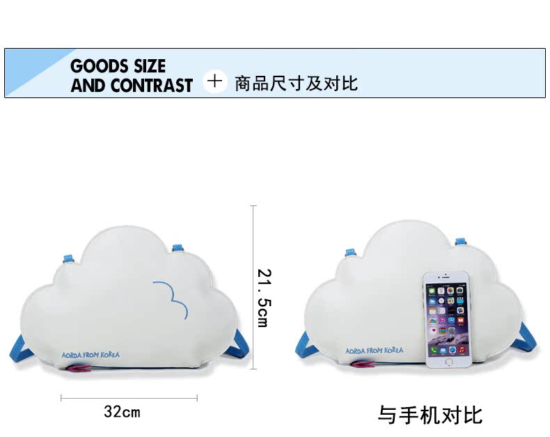 普拉達糖果93 AORDA 奧爾達 卡通可愛百搭單肩包休閑糖果雲朵pu斜跨包手拿小包 普拉達包