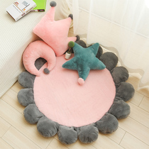 ins Nordic round door mat Girl heart Bedroom bedside mat Household net Red bay window bed front carpet mat