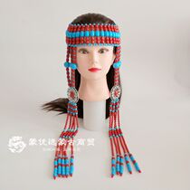 Mongolian characteristic hair accessories Mongolian robe national costume performance accessories Handmade Mongolian headdress