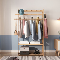 Versatile solid wood floor clotheshorse hooded hanger small cabinet clothing shop minimalist show shelf Home shelve