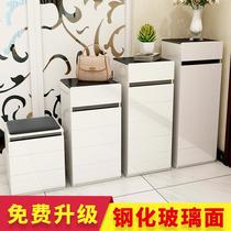 Shoe Cabinet Baking Lacquered Combination Cabinet High And Low Partition Genguan Stepped Double Sided Shoe Cabinet Modern Minimalist Door Hall Cabinet Shoe Cabinet