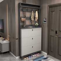 Light Extravagant Ultra Slim Tipping Bucket Style Shoe Cabinet Home Doorway Brief Modern Genguan Lockers Small Family Type Balcony Shoe Rack