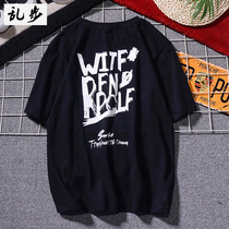 Hong Kong style retro loose black short sleeve T-shirt men summer trend Harajuku lovers half sleeve clothes oversize
