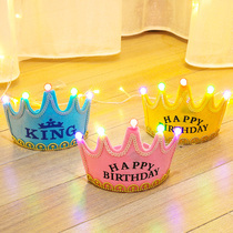 Luminous birthday hat children adult birthday decoration hat Baby Full Moon King princess hat crown hat