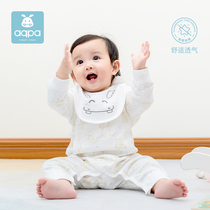 aqpa Spring and Autumn New newborn baby strap jumpsuit newborn cotton baby long sleeve monk clothing
