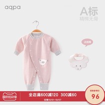 aqpa baby curve ha clothes Spring and Autumn New Products men and women treasure long sleeve jumpsuit cotton newborn clothes cute