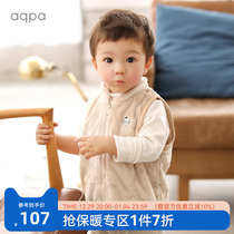 aqpa newborn autumn winter sheep lamb velvet vest infant baby girls and boys thick warmer shoulder outerwear clothing