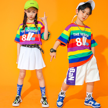 Childrens cheerleading La la dance costume Jazz dance Childrens group hip-hop dance hip-hop suit Mens and womens trendy clothes performance clothes