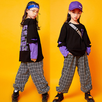 Childrens hip-hop suit Boys hip-hop trendy clothes loose and handsome sweater Girls jazz dance clothing performance clothes trendy clothes