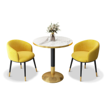 Light luxury small round table chair kit sales office coffee shop reception reception leisure negotiation combination Nordic 1 table 2 Chairs