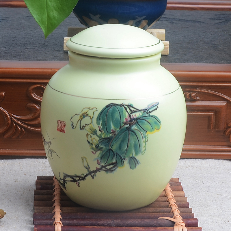 Xiang feng celadon trumpet to caddy fixings box ceramics pu seal storage POTS of tea tins