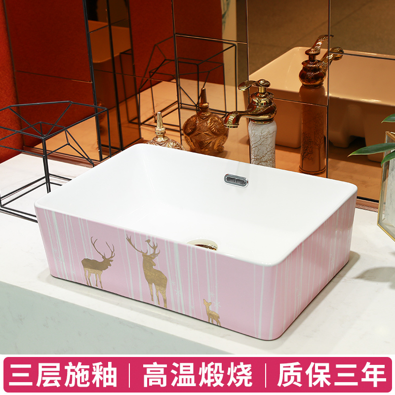 The stage basin of northern wind household contracted light key-2 luxury lavatory balcony small size ceramic toilet lavabo single basin