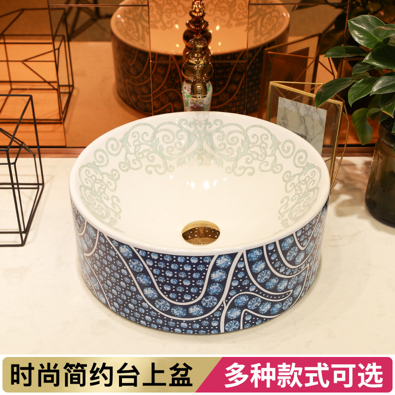 Ceramic art on the stage basin sink straight barrel toilet commode hotel home for wash basin of many design and color