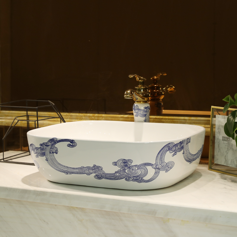 Jingdezhen art stage basin sink household ceramics basin in use the lavatory toilet wash a face plate balcony