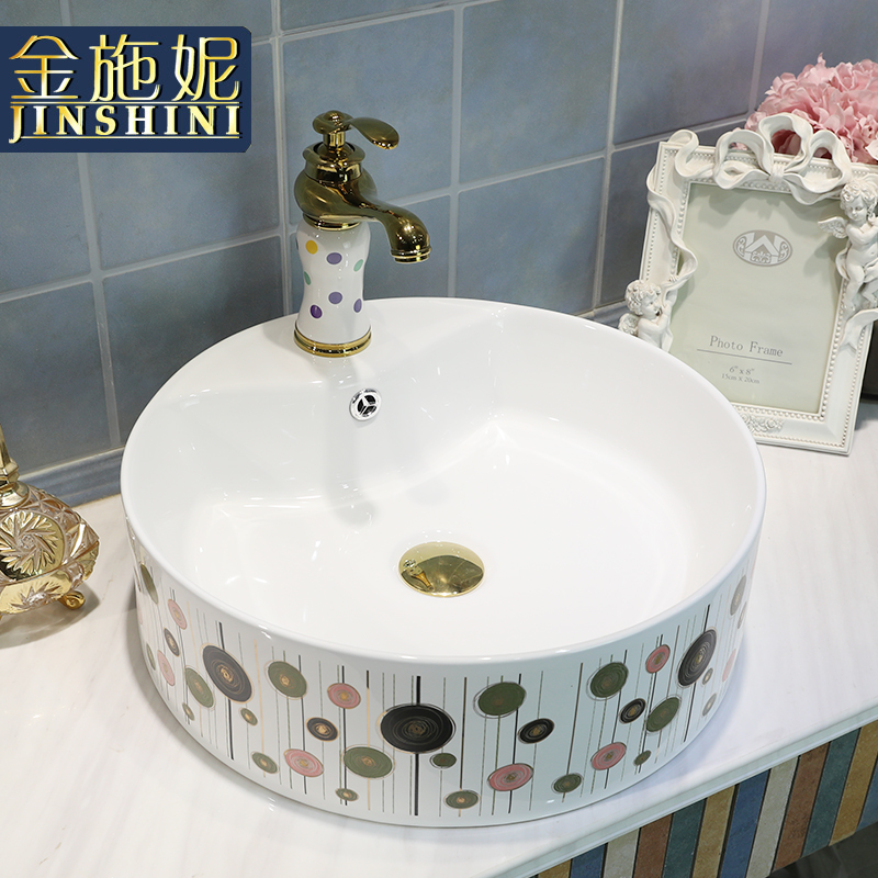 North European ideas of circular stage basin art ceramic wash basin sink household toilet trumpet