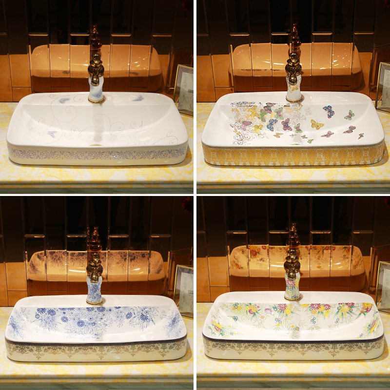 Jingdezhen ceramic half embedded in taichung basin sinks single basin household art basin ou the sink