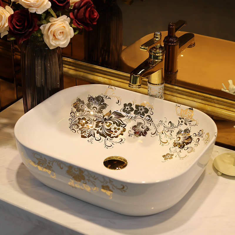 Gold cellnique jingdezhen ceramic sanitary ware art stage basin sink basin splendid tiancheng, 626