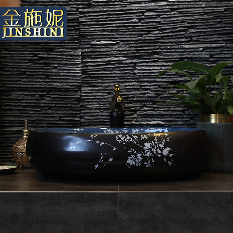 Oval table basin sink toilet lavatory ceramic face basin big size art basin of wash one household