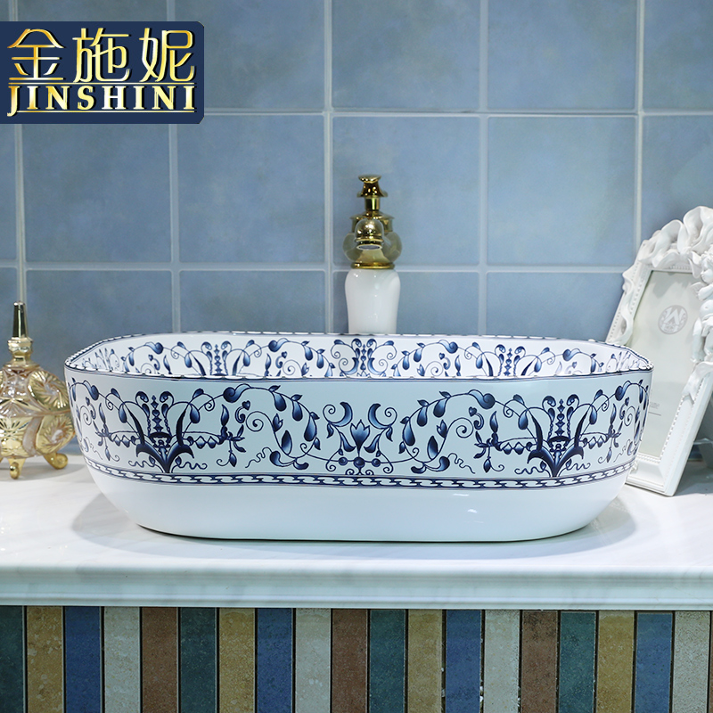 The Table plate oval ceramic lavabo stage basin of Chinese style restoring ancient ways art basin toilet lavatory basin