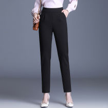 women's spring and autumn harem pants 2022 new all match loose pure black casual business pants commuter women's clothing