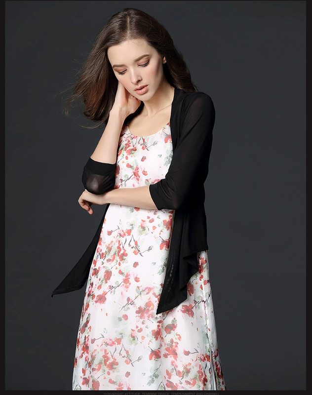 Quần áo chống nắng của phụ nữ năm 2021 váy mùa hè mới với một chiếc khăn choàng nhỏ áo khoác ngắn màu sắc hoang dã cardigan điều hòa không khí áo sơ mi kích thước lớn - Áo khoác ngắn