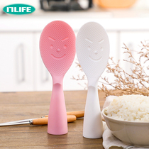Japanese kitchen can be vertical non-stick rice plastic rice spoon Cute smiley creative rice cooker spoon shovel spoon