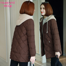 2021 winter new short cotton coat womens coat loose down cotton clothes in long Korean version thick slim-fit quilted jacket