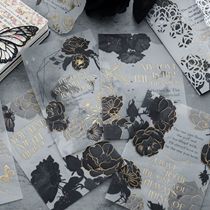 Bronzing flower sulfuric acid paper material paper retro literary plant flowers English handbook diy decoration base material