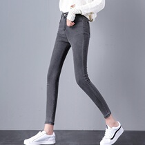 2021 new jeans womens high waist tight leggings trousers Black thin stretch pencil summer thin ankle-length pants