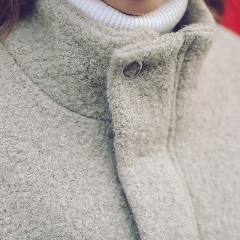 LRUD2016冬季女装韩版茧型宽松立领百搭外套女长袖休闲夹棉短外套产品展示图1