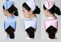 Nurse Cap White Pink Thickened Internship Nurse Cap Thin female nurse dovetail hat Large code light blue plus bar